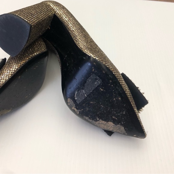 STRATEGIST GOLD HEELS WITH EMBELLISHED BUCKLES - Picture 10 of 12